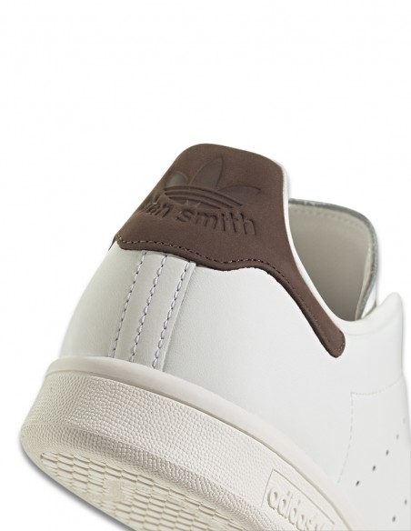 Baskets Adidas Stan Smith - Baskets blanches en cuir avec détails marron