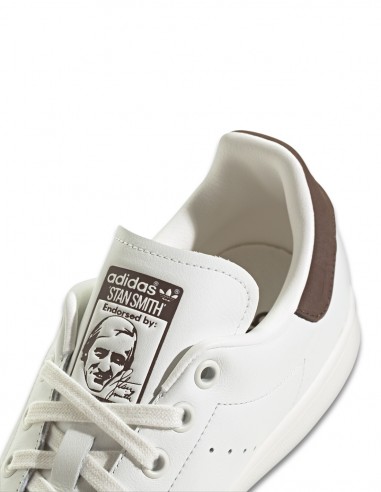 Baskets Adidas Stan Smith - Baskets blanches en cuir avec détails marron