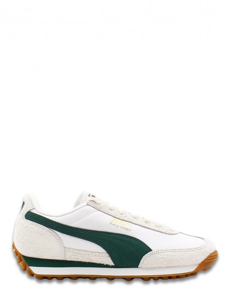 Sneakers Puma Easy Rider Nylon - Baskets en cuir blanc et suède vert