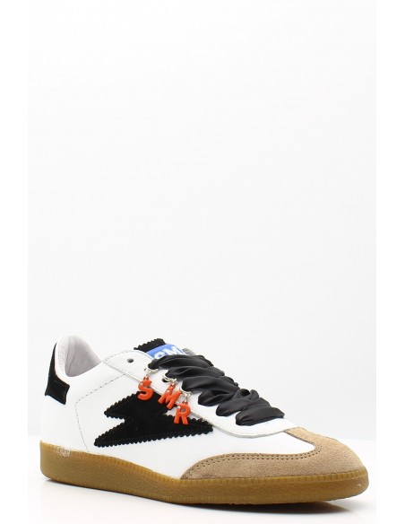 Baskets SMR23 Aslan - Baskets blanches et noires aux détails distinctifs