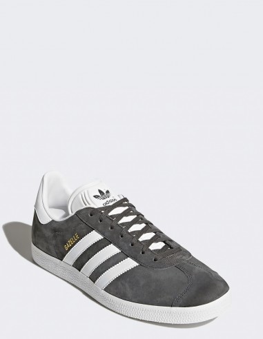Sneakers Adidas Gazelle - Chaussures en daim gris anthracite et blanc