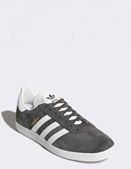 Sneakers Adidas Gazelle - Chaussures en daim gris anthracite et blanc