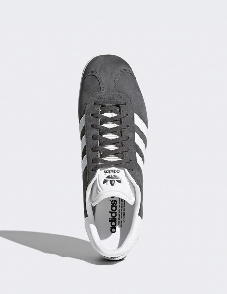 Sneakers Adidas Gazelle - Chaussures en daim gris anthracite et blanc