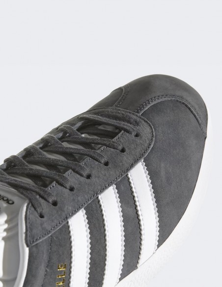 Sneakers Adidas Gazelle - Chaussures en daim gris anthracite et blanc