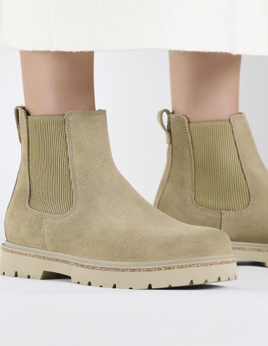 Bottines Chelsea Birkenstock Highwood Femme  - Cuir suédé beige sable