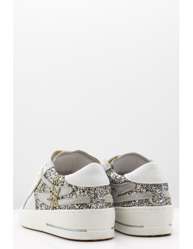 Baskets Semerdjian Vana B607 - Argent pailleté avec étoile léopard