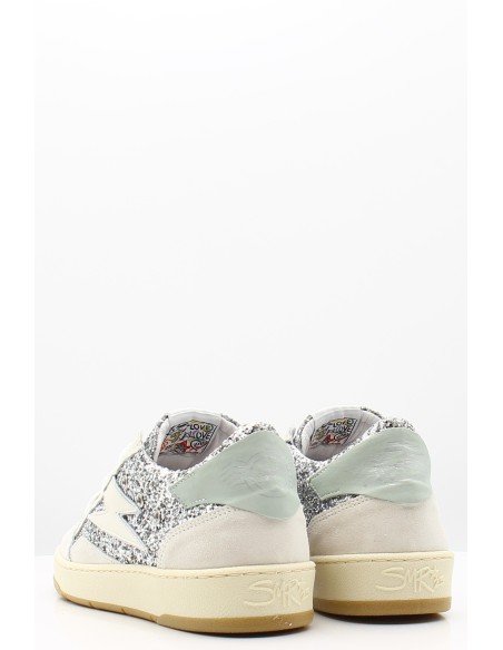 Baskets Semerdjian Dany B653 - Paillettes argentées et détails bleu pastel