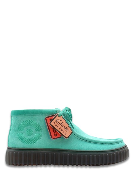 Clarks Torhill Explore - Collaboration Pokémon en cuir suédé vert menthe