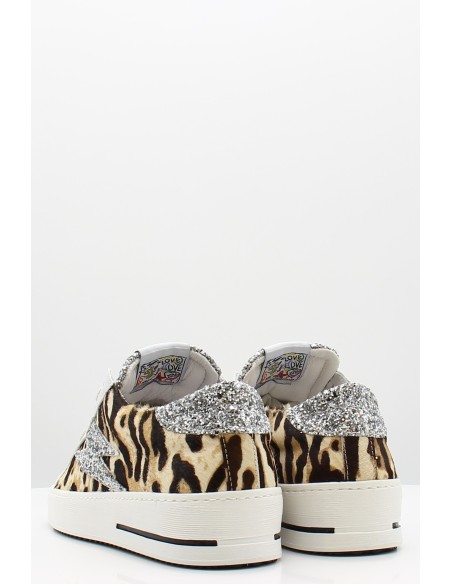 Baskets Ville Femme - Semerdjian Maya B669 - Léopard & Paillettes - Hylton.fr