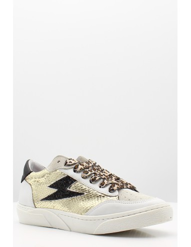 Semerdjan Taline B536 - Baskets à imprimé animal femme beige et noir.