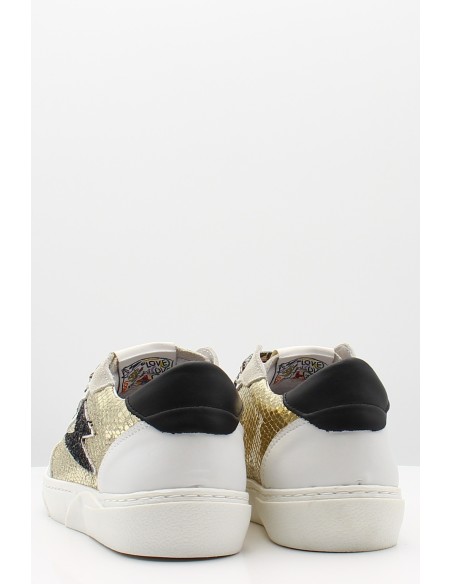 Semerdjan Taline B536 - Baskets à imprimé animal femme beige et noir.