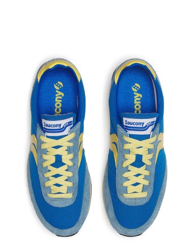 Saucony Trainer 80 - Baskets running vintage homme bleu et jaune