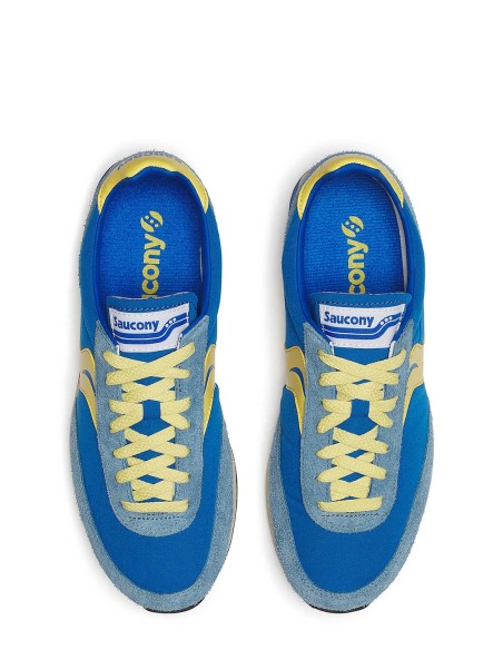 Saucony Trainer 80 - Baskets running vintage homme bleu et jaune