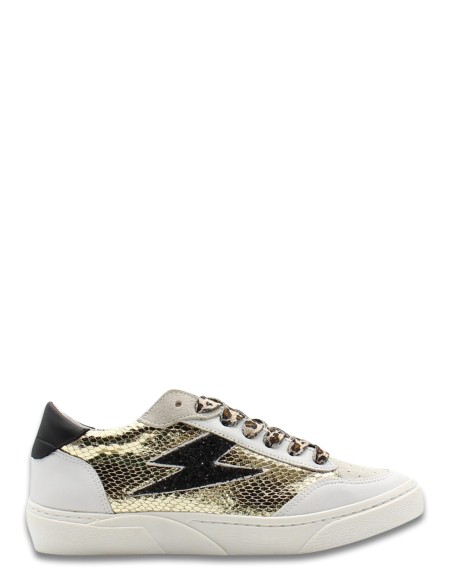 Semerdjan Taline B536 - Baskets à imprimé animal femme beige et noir.