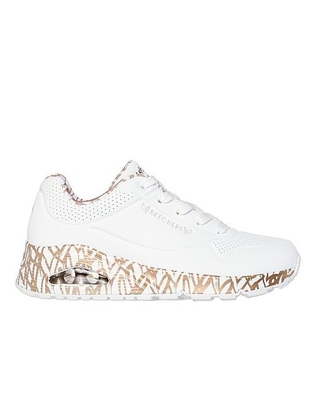 Baskets Skechers UNO Love blanches avec semelle imprimée