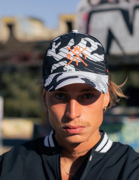 Casquette Watts Truck Camouflage Blanc et Noir - Style et Audace