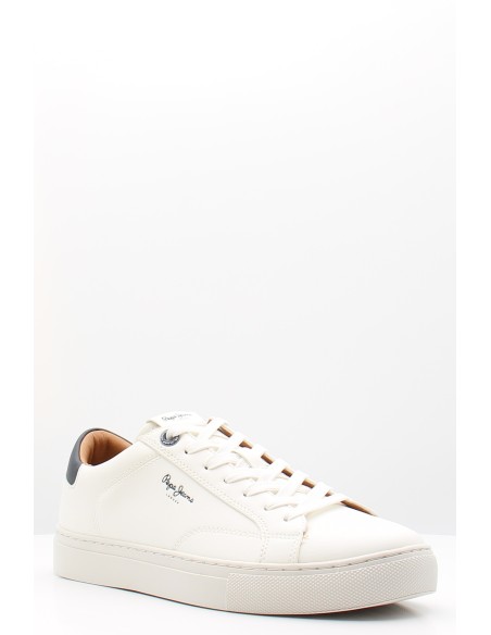 Sneakers Pepe Jeans Homme Joe Basic Blanc/Noir