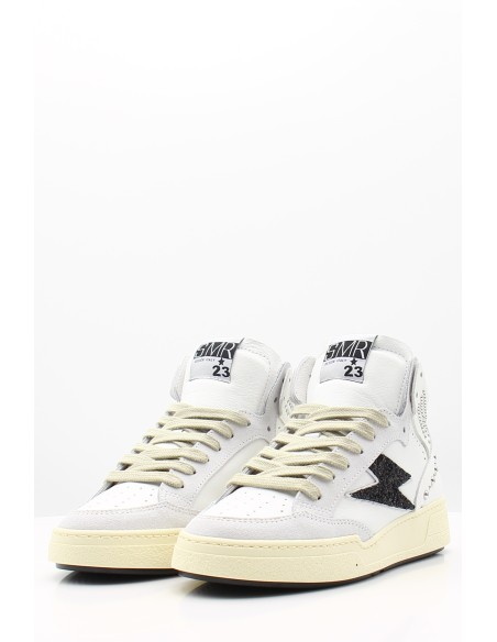 Baskets Montantes Semerdjian Braga B694 - Cuir blanc et noir