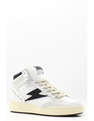 Baskets Montantes Semerdjian Braga B694 - Cuir blanc et noir