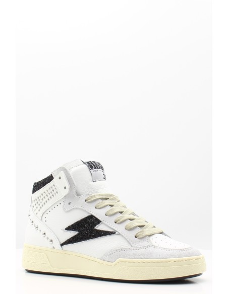 Baskets Montantes Semerdjian Braga B694 - Cuir blanc et noir