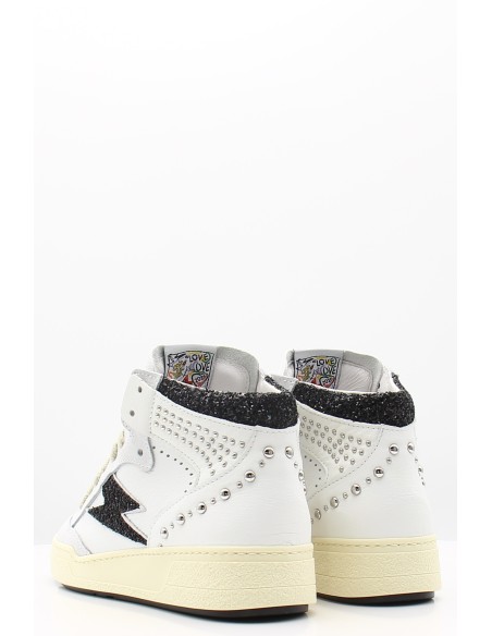 Baskets Montantes Semerdjian Braga B694 - Cuir blanc et noir