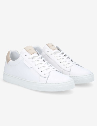 Baskets homme Spark Clay M - Cuir blanc et détails beige