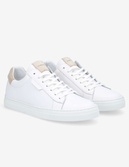 Baskets homme Spark Clay M - Cuir blanc et détails beige