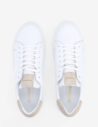 Baskets homme Spark Clay M - Cuir blanc et détails beige