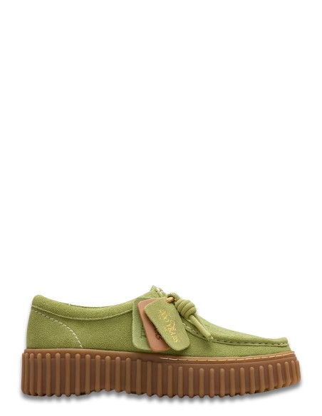 Chaussures Clarks Torhill Bee en daim vert avec semelle crantée marron