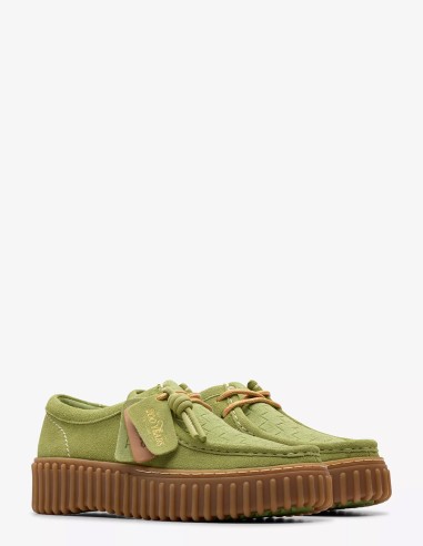 Chaussures Clarks Torhill Bee en daim vert avec semelle crantée marron