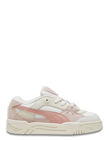Baskets Puma 180 Femme - Cuir blanc et daim rose pastel - Hylton.fr