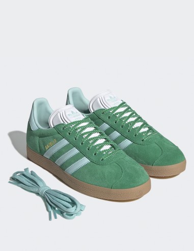 Sneakers Femme Adidas Gazelle - Baskets vertes et bleues