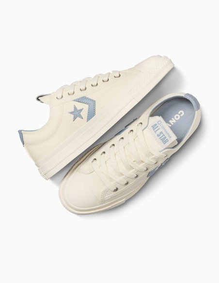 Baskets Converse Star Player en toile beige avec étoile bleue