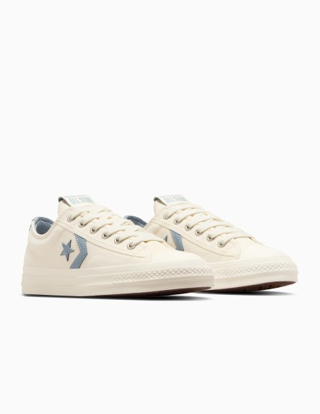 Baskets Converse Star Player en toile beige avec étoile bleue