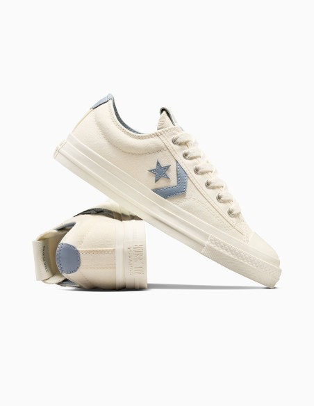 Baskets Converse Star Player en toile beige avec étoile bleue