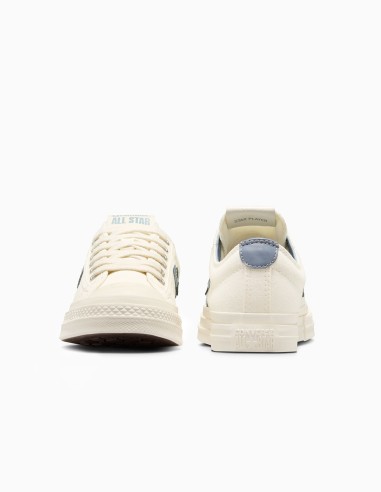 Baskets Converse Star Player en toile beige avec étoile bleue