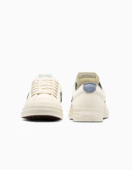 Baskets Converse Star Player en toile beige avec étoile bleue