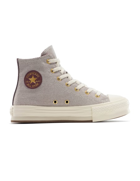 Baskets montantes Converse Chuck Taylor Trail beige avec détails dorés