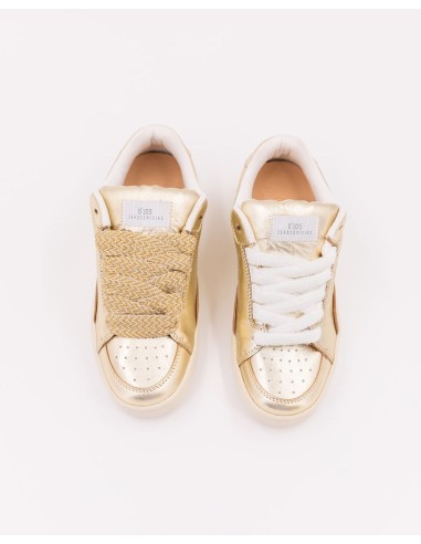 Baskets Avril Gold - Baskets femme métallisé or semelle en caoutchouc