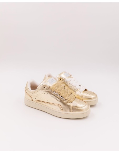 Baskets Avril Gold - Baskets femme métallisé or semelle en caoutchouc