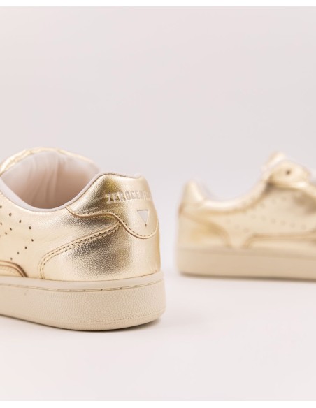 Baskets Avril Gold - Baskets femme métallisé or semelle en caoutchouc