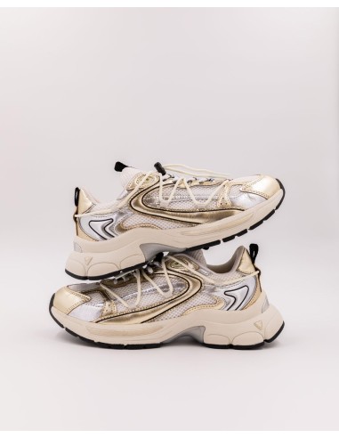 Baskets de Femme Spider Precious - Baskets métallisées or et blanches