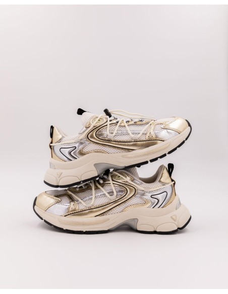 Baskets de Femme Spider Precious - Baskets métallisées or et blanches