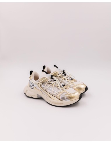 Baskets de Femme Spider Precious - Baskets métallisées or et blanches