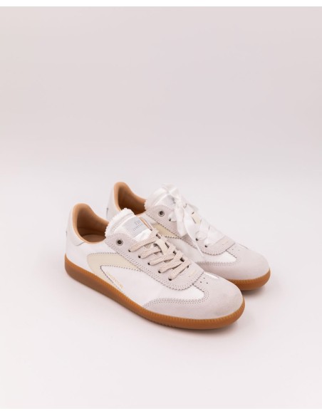 Baskets Femme Nova White Satin - Baskets basses blanches satinées