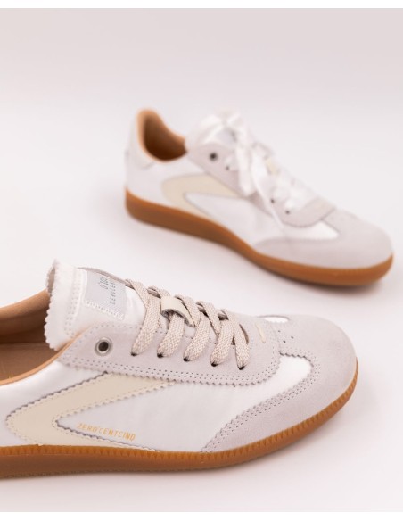 Baskets Femme Nova White Satin - Baskets basses blanches satinées