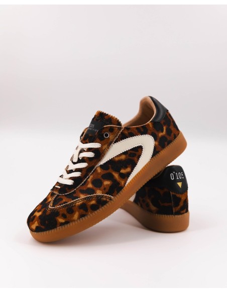 Baskets Nova Leo - Baskets suède léopard avec semelle en caoutchouc beige