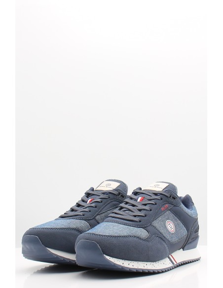 Baskets Serge Blanco Chamonix Vintage Homme - Cuir et textile bleu marine - Hylton.fr