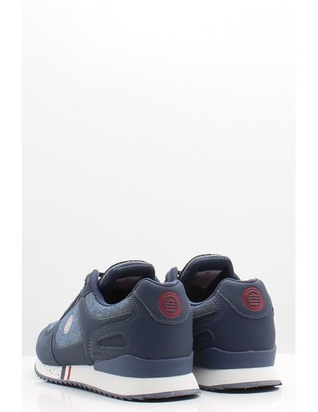 Baskets Serge Blanco Chamonix Vintage Homme - Cuir et textile bleu marine - Hylton.fr