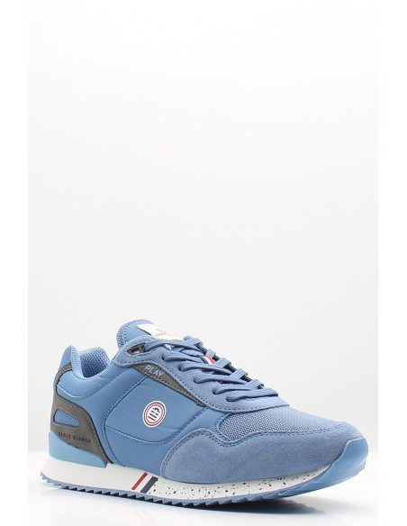 Baskets Serge Blanco Chamonix Bleu Clair Homme - Cuir et textile bleu - hylton.fr